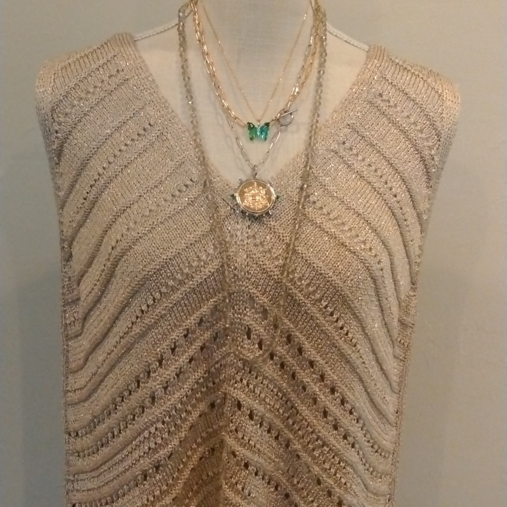 French Replica Gold coin silver bezel bluegreen gemstones On Blue Leather Chain - Picture 7 of 8